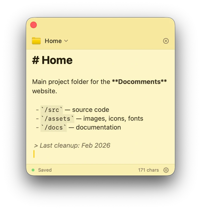 A Docomments note