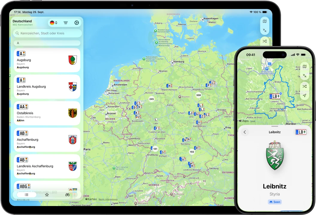 Kennzeichen Wiki on iPad and iPhone